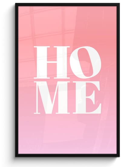 Poster in lijst - Fotolijst 80x120 cm - Posters - Home - Letters - Groot - Roze - Posterlijst zwart - Decoratie - Wanddecoratie woonkamer - Muurdecoratie slaapkamer