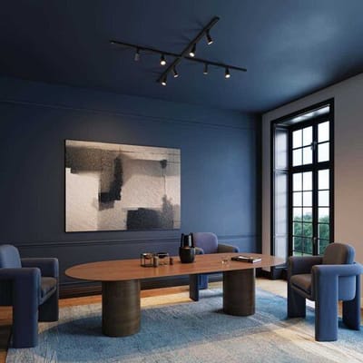HOFTRONIC railverlichting pakket x-vorm – 4x 1 meter rail – 8x gu10 railspots – dimbaar – aluminium zwart – ip20 – 230v – railverlichting woonkamer keuken plafond