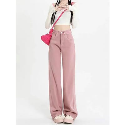 Retro Oude Wijde Pijpen Jeans voor Dames In Herfst en Winter Nieuwe Hoge Taille Rechte en Losse Afslankende en Gedrapeerde Vloerbroek XXL gray
