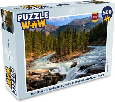 Puzzel Rivier in het Nationaal park Jasper in Noord-Amerika - Legpuzzel - Puzzel 500 stukjes