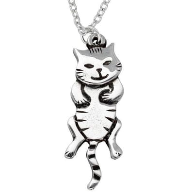 Hangende kat hanger, kat ketting van St Justin (PN1052)