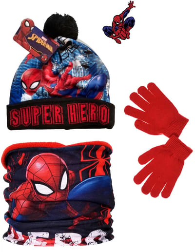 Marvel Spiderman Set - Muts + Colsjaal + Handschoenen - Maat 52 cm hoofdomtrek - ± 3-5 jaar
