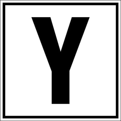 Letter bord A-Z, per stuk Letter Y 150 x 150 mm