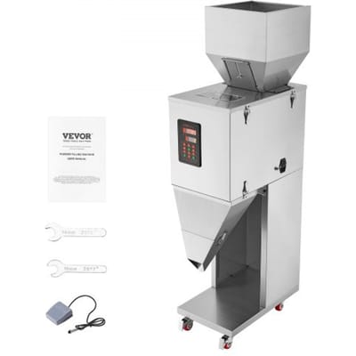 VEVOR Deeltjesvulmachine 20-5000g Automatische Vulmachine met Voetpedaal Roestvrijstalen Weegvulmachine Weegvuller voor Bonen Zaden Granen Thee Korrelverpakking