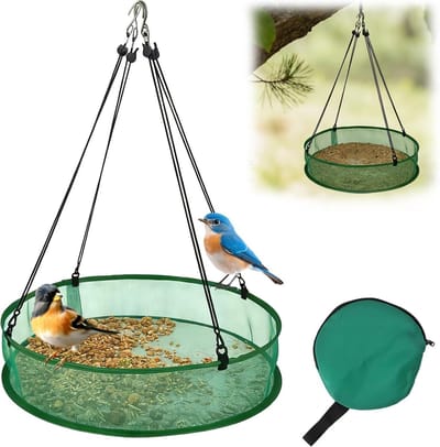 Weerbestendige Vogelvoederhuis voor in de Tuin, Balkon of Wild, 20 Inch, Stevige Voederdispenser van Glasvezelnet voor Grote Vogels