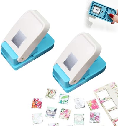 2-delige set - Stempelframe-embossingtool - Papiersnijder - Embossingtool - 2,6 x 2,1 cm - Voor stempelembossing, het snijden van etiketten, scrapbooking en het maken van kaarten.