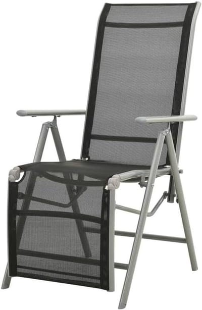 Tuinligstoelen 2 stuks - Relaxstoelen buiten - Outdoor ontspanning - 7-voudig verstelbaar - Lichtgewicht design - Zwart zilver
