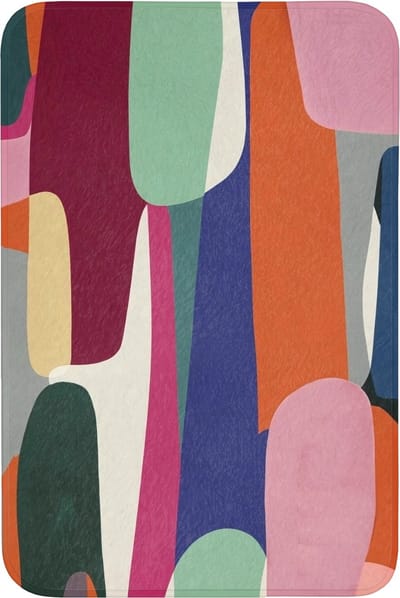 Badmat 60x90 cm - Antislip - Vormen - Ritmisch - Kleuren - Abstract - Badmatten voor badkamer - Badkamermat - Douchemat - Badkamer mat