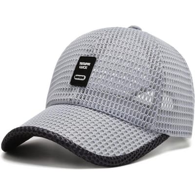 Zomer Sneldrogend Ademend Mesh Visserij Zonhoed Anti-UV Golf Honkbalpet Sport Tennis Wandelen Hardlopen Pet Zonneklep Vizieren gray