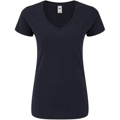 Dames-T-shirt met V-hals Fruit of the Loom Iconic 150