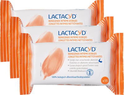 Lactacyd Verzorgende Tissues - Intieme Doekjes - 3x15 stuks - intieme hygiÃ«ne