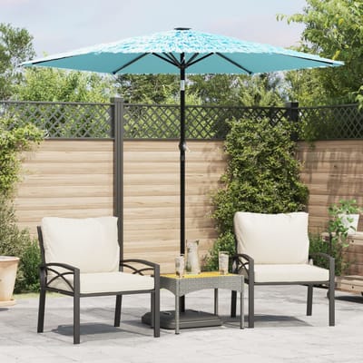 vidaXL - Parasol - met - stalen - paal - 223x223x213 - cm - blauw