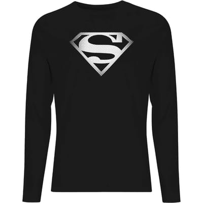 Superman Spot Logo Men's Long Sleeve T-Shirt - Black - XL