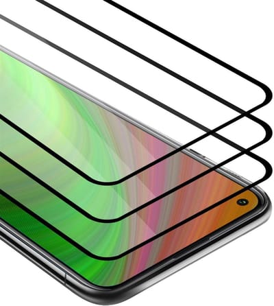 Cadorabo 3x Screenprotector geschikt voor Huawei MATE 30 LITE Volledig scherm pantserfolie Beschermfolie in TRANSPARANT met ZWART - Getemperd (Tempered) Display beschermend glas in 9H hardheid met 3D Touch