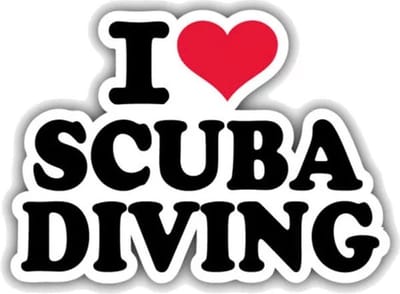 GoedeDoelen.Shop | Auto Sticker I Love Scuba Diving | Autosticker | Scuba Duiker | Duik Sticker | Scootersticker | Weerbestendig | Afmeting 7 X 10 CM | Oceansproject | Ocean Cleanup | Duiksport