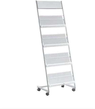 Brochurehouder Staand - Magazine Rek - Informatie Presenteren - Stevig Stalen Frame - 3-5 Vakken - Zilver