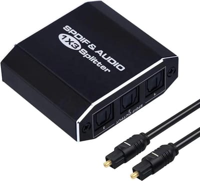 NÖRDIC SGM-144 SPDIF digitale optische audio switch - 1 naar 3 Splitter - Met TOSLINK-kabel - Zwart