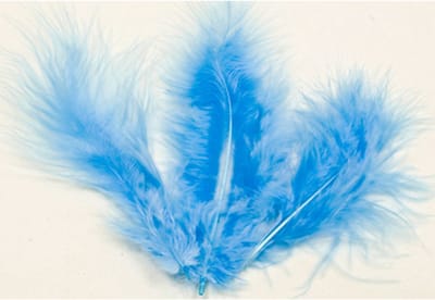 HOBI - 20 blauwe decoratieve veren 5,5 cm voor knutselwerk