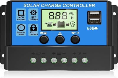 Zonnepaneel Regelaar - Accu Controller - Energie Beheer - PWM Laadmanagement - 20A 12V/24V - Zwart