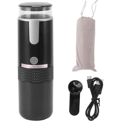 Draagbaar Koffiezetapparaat Compatibel voor K Cup Capsules Gemalen Koffie Handheld Koffiezetapparaat Handmatig L gray