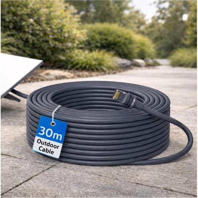 Kabel voor Starlink Gen 3 30M Buitenkabel van MMOBIEL – Waterdichte Verlengkabel voor Lange Afstanden met Duurzame PVC-koperen Kern – Vervangende Kabel voor Wandhouders voor Starlink Gen 3