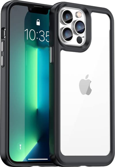 Helder acryl Harde achterkant Hoesje - Zachte TPU Bumper Hybride telefoonhoes Geschikt voor: Apple iPhone 13 Pro Max