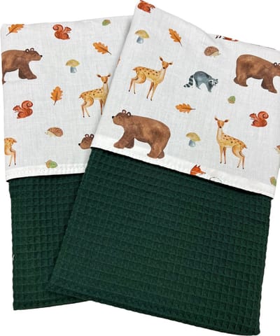 Baby deken kinderwagen deken wieg deken donker groen forest animal 60 nx 90 cm