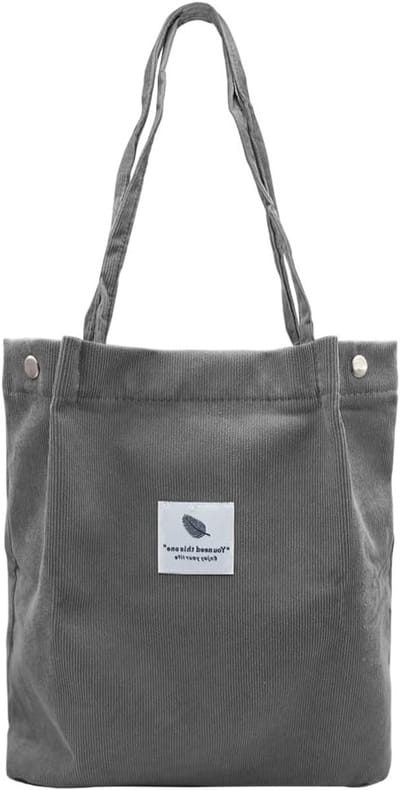Ribbelvelours tas met grote capaciteit voor dames, kleurrijke lijnen, perfect voor dagelijks gebruik, kantoor, school, winkelen en reizen