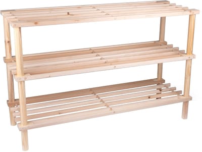 alpina Schoenenrek - 3-Laags Schoenenbank - Hout - 74 x 26 x 48,5 CM - Tot 10 Paar Schoenen