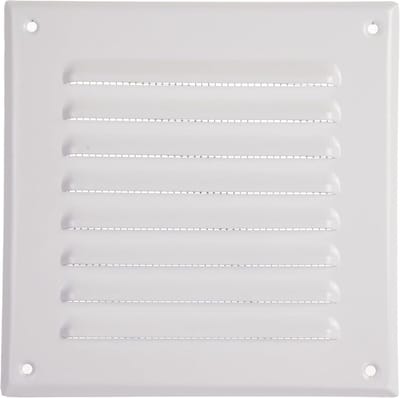 Vierkante Metalen Ventilatie Rooster 165x165mm Wit - Inbouw Luchtuitlaat met Insectenhor