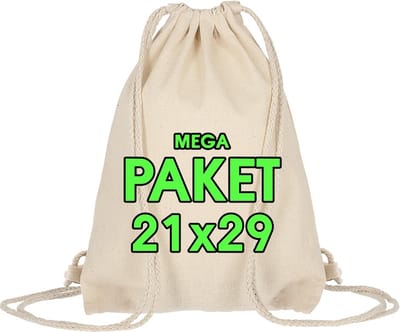 Sporttas Kinderen - Trekkoordtas Jute - Zelf Ontwerpen - Oeko-Tex Gecertificeerd - 21 x 29 cm - Natuur