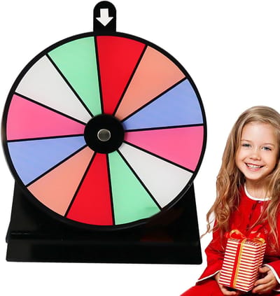 Prijzenrad - Roulette Bord - Bedrijfsevenementen - 12 Vakken Uitwisbaar - 15x20 cm