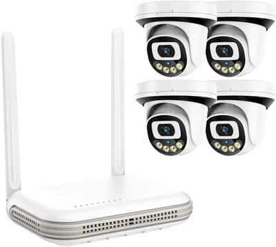 Beveiligingscamera Set - CCTV Systeem - Huis Bewaken - Gezichtsherkenning - 4 Camera's - Wit