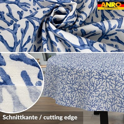 Tafelzeil Afwasbaar - Onderhoudsvriendelijk Kleed - Tafel Beschermen - Maritieme Look - 240 x 140 cm - Koraal