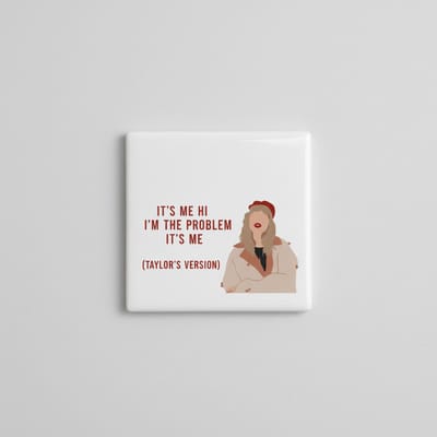 “It’s Me, Hi, I’m the Problem” Quote Tegel 15×15 cm – Grappige Muziekliefhebber Keramische Wanddecoratie Cadeau