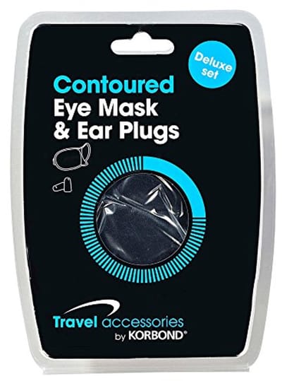 Contoured Oogmasker en Oordopjes Set - Verpakking Organisator - 18 cm - Zwart