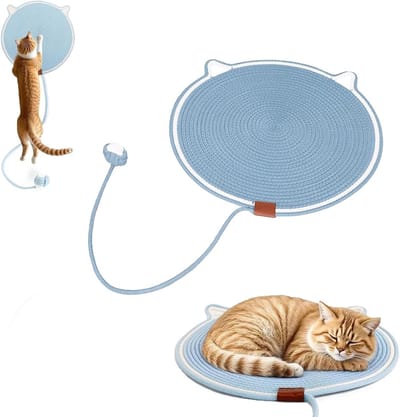 Dual Scratching Pad voor Katten - Krabmat met Speelbal en Jute Touw voor Kittens en Middelgrote Katten, 43 cm