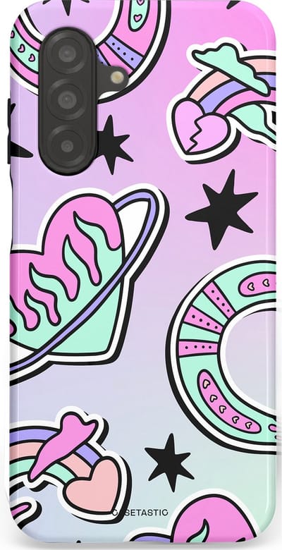 Casetastic Hoesje Geschikt voor Samsung A26 - Stijlvolle Beschermende Duo-layer Case - Paarse Droomwereld