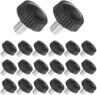 Knurled Draaiknoppen M5 x 9mm met Zwarte Ronde Kop voor Klemtoepassingen, 20 Stuks voor Machine en Lathes