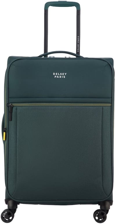 Delsey Brochant 3 Reiskoffer 67 cm – Gerecycled rPET – 60L – 2,5 kg – TSA Slot – ZIP SECURITECH® 2 – 4 Dubbele Wielen – Pine Green