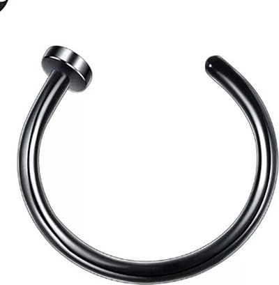 Nep Neuspiercing - Fake Neuspiercing ring - Fake Piercing - Nep Piercing - Ring - Zwart