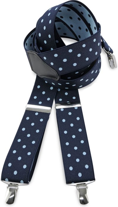 JB Collection - Bretels - bretels blauw met lichtblauwe polkadots - marineblauw / lichtblauw