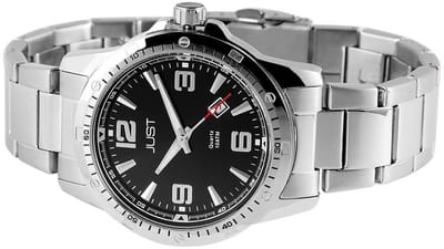 JUST herenhorloge roestvrij staal Colby, datumweergave