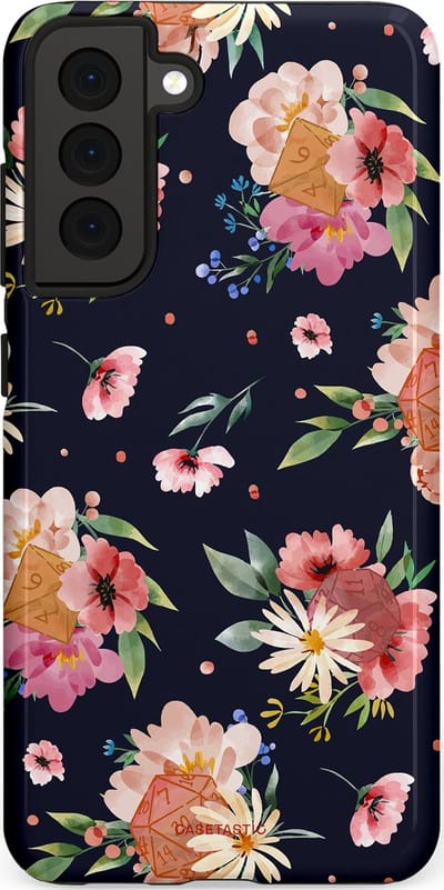 Casetastic Hoesje Geschikt voor Samsung S21 FE - Stijlvolle Beschermende Duo-layer Case - Bloemenkracht met D20