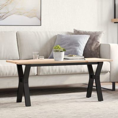vidaXL - Salontafel - Y-frame - 110x40x45 - cm - massief - grenenhout - en - staal