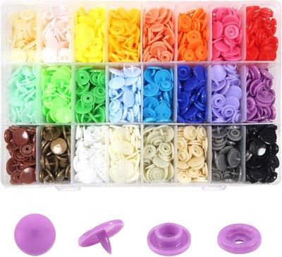 Set van 432 Poppers in Multicolour - Plastic Kleurige Resin Drukknopen voor Kleding en DIY Naaiaccessoires