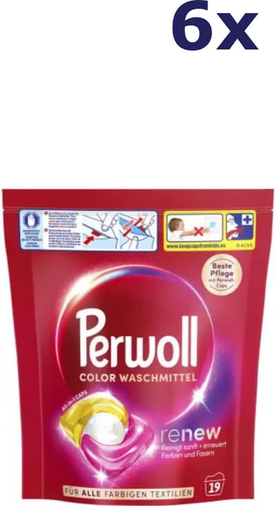 6x Perwoll Caps - 19sc256gr - renew & color