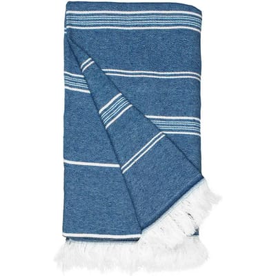 The One Towelling Hamamdoek - 100 x 180 cm - Handdoek - 60% Gerecycled Katoen & 40% Gerecycled Polyester - Marineblauw