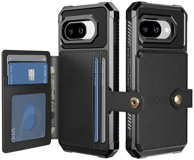 Portemonnee Hoesje Geschikt voor Google Pixel 10a - Back Cover met Pasjeshouder - Telefoonhoesje voor Pinpas - Kaarthouder op Achterkant - Case met Magneet Zwart