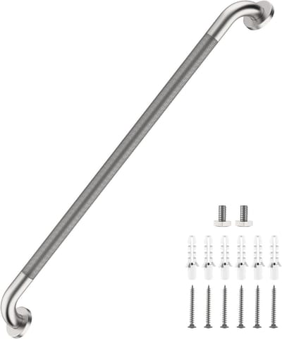 Veiligheidsgreep Badkamer - Steunhandgreep Douche - Ouderen Ondersteunen - Antislip Gekartelde Grip - 91.4 cm Lengte - Geborsteld Nikkel
